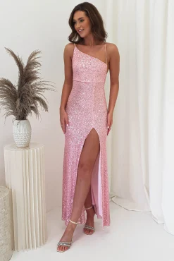 Sale Abella Sequin Maxi Gown | Baby Pink Lange Kleider|Maxikleider