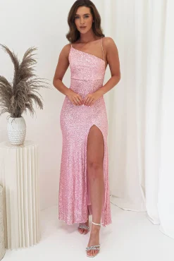 Sale Abella Sequin Maxi Gown | Baby Pink Lange Kleider|Maxikleider