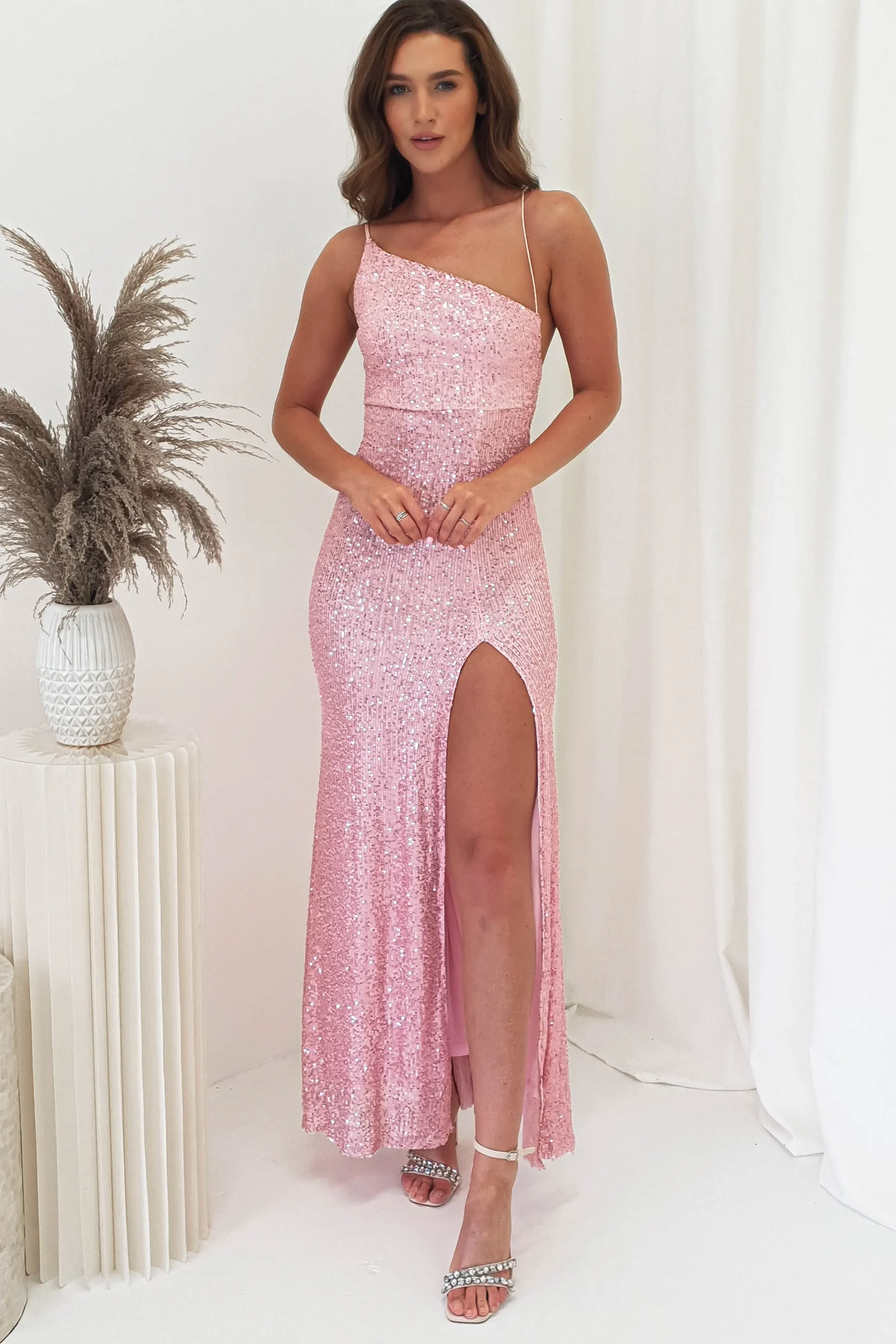 Sale Abella Sequin Maxi Gown | Baby Pink Lange Kleider|Maxikleider