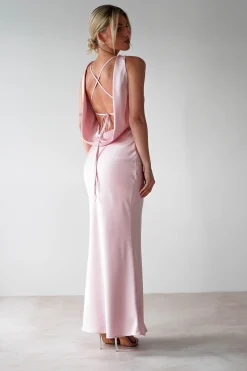 Fashion Alanna Soft Matte Satin Maxi Dress | Blush Pink Lange Kleider|Maxikleider