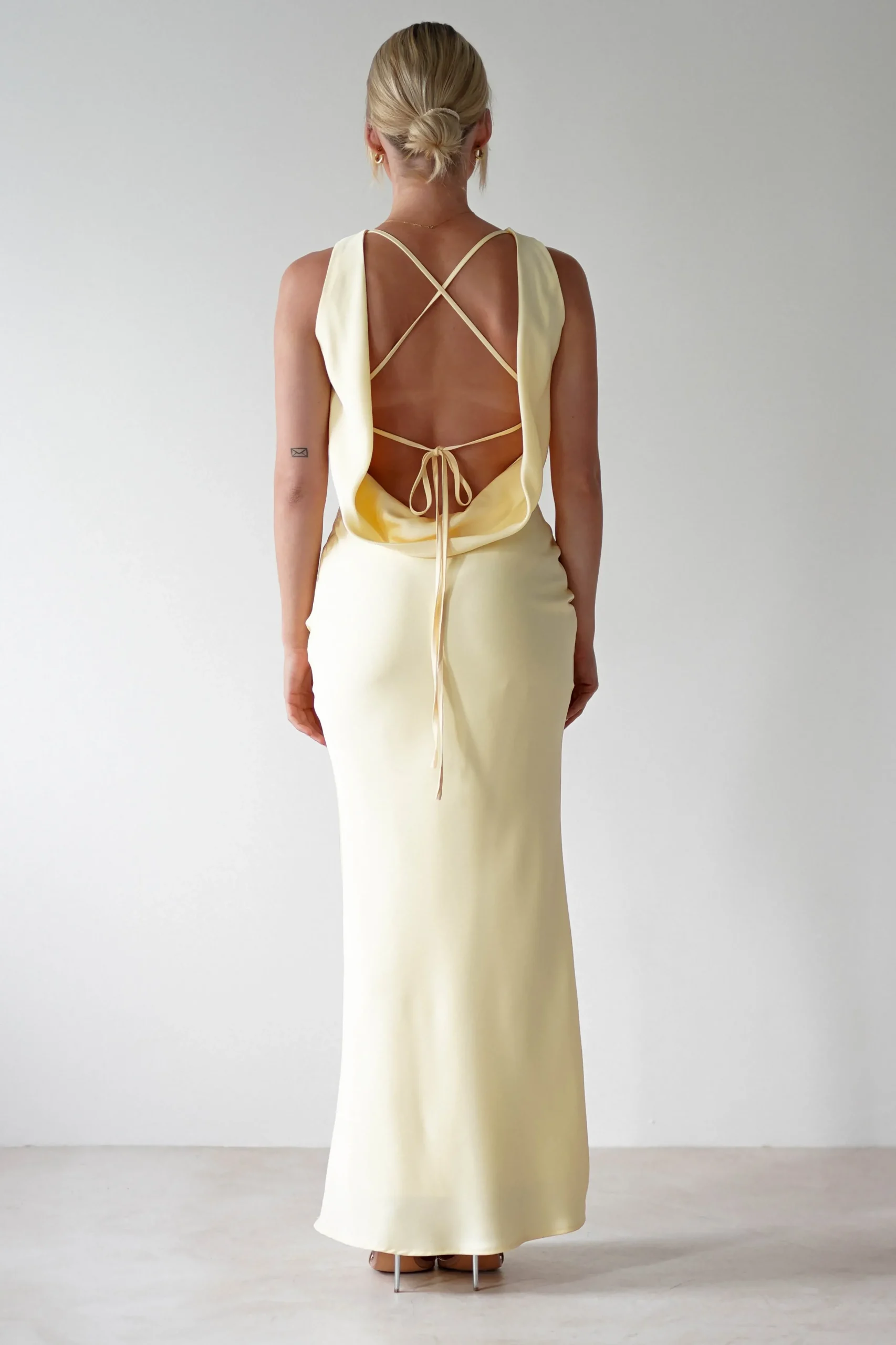 Sale Alanna Soft Matte Satin Maxi Dress | Yellow Lange Kleider|Maxikleider
