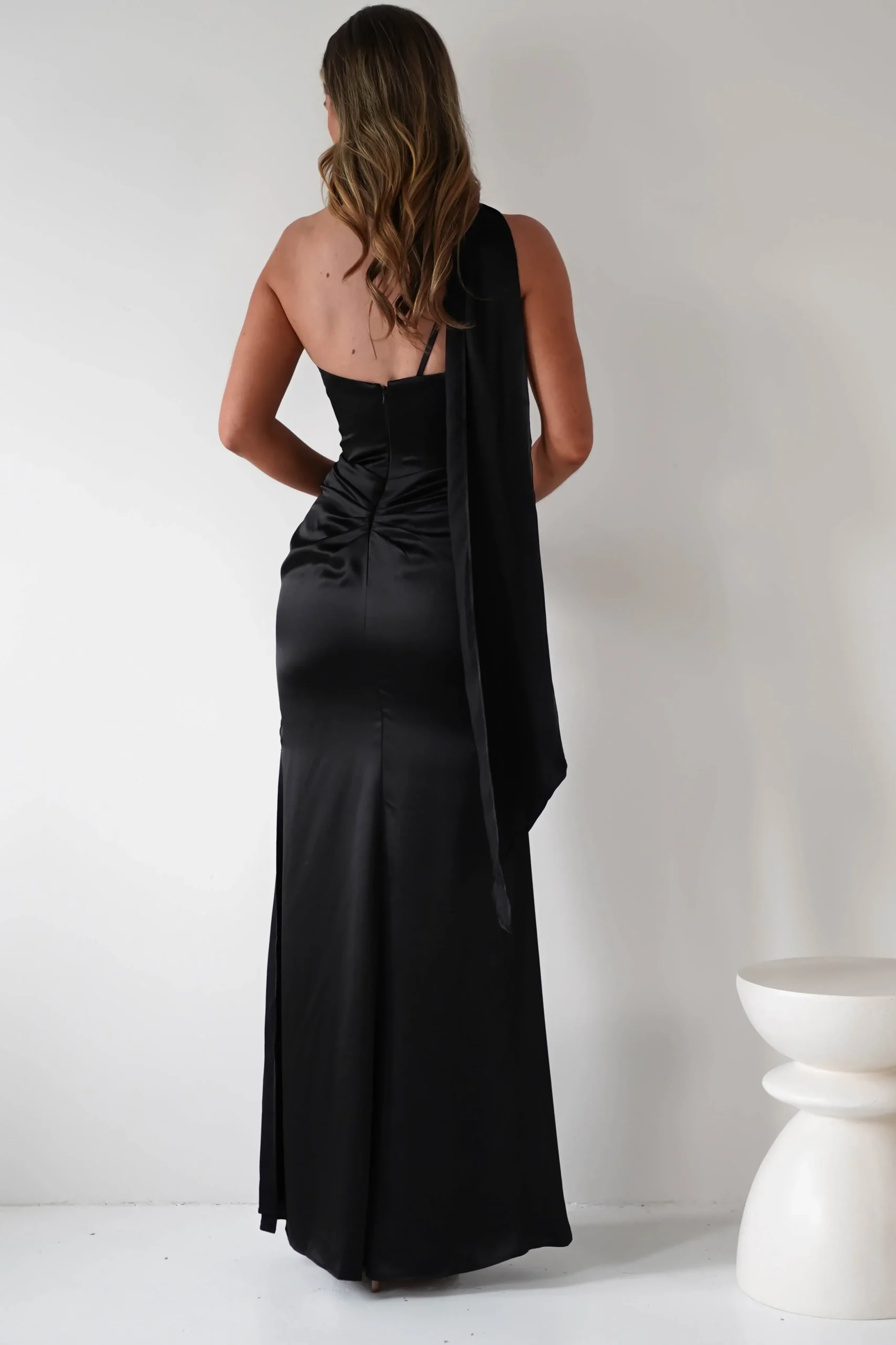 Discount Aletta Soft Satin Maxi Gown | Black Lange Kleider|Maxikleider