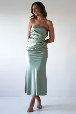 Online Allegra Gathered Midaxi Dress | Sage Lange Kleider|Maxikleider