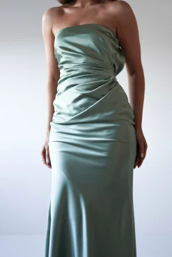 Online Allegra Gathered Midaxi Dress | Sage Lange Kleider|Maxikleider
