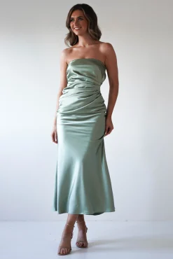 Online Allegra Gathered Midaxi Dress | Sage Lange Kleider|Maxikleider