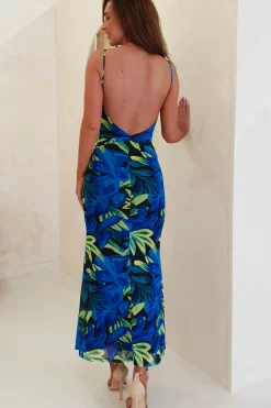Clearance Amal Printed Bodycon Maxi | Mixed Print Lange Kleider|Maxikleider