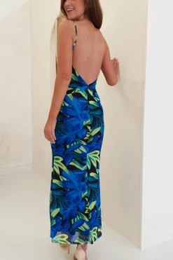 Clearance Amal Printed Bodycon Maxi | Mixed Print Lange Kleider|Maxikleider