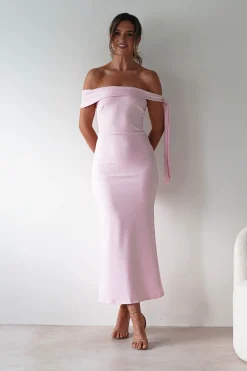 Sale Amalthea Off the Shoulder Midaxi | Pink Lange Kleider|Maxikleider