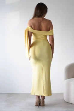 Outlet Amalthea Off the Shoulder Midaxi | Yellow Lange Kleider|Maxikleider