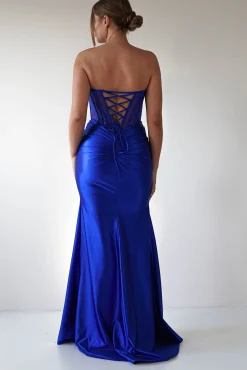 Hot Andrina Rhinestone Strapless Gown | Royal Blue Sommerkleider|Sommerkleider