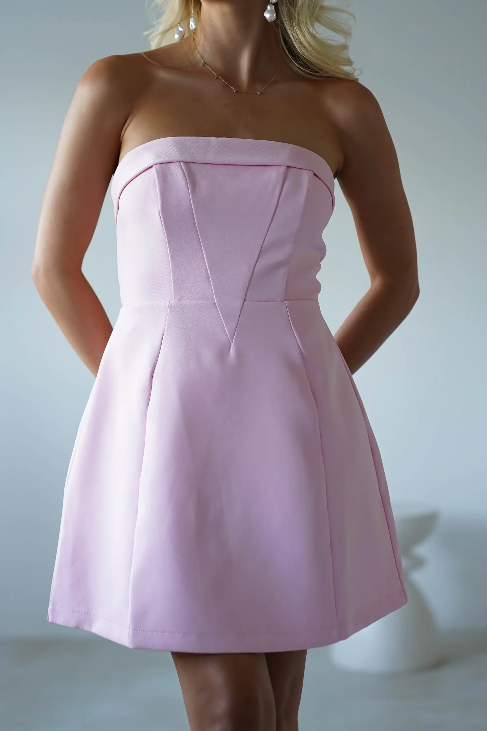 Discount Angelica Strapless Structured Mini Dress | Pink Kleider In Minilänge|Minikleider