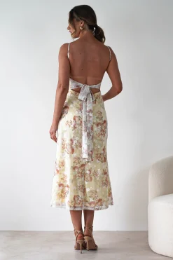 Discount Annabelle Floral Print Midaxi Dress | Yellow Lange Kleider|Maxikleider