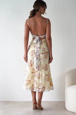 Discount Annabelle Floral Print Midaxi Dress | Yellow Lange Kleider|Maxikleider