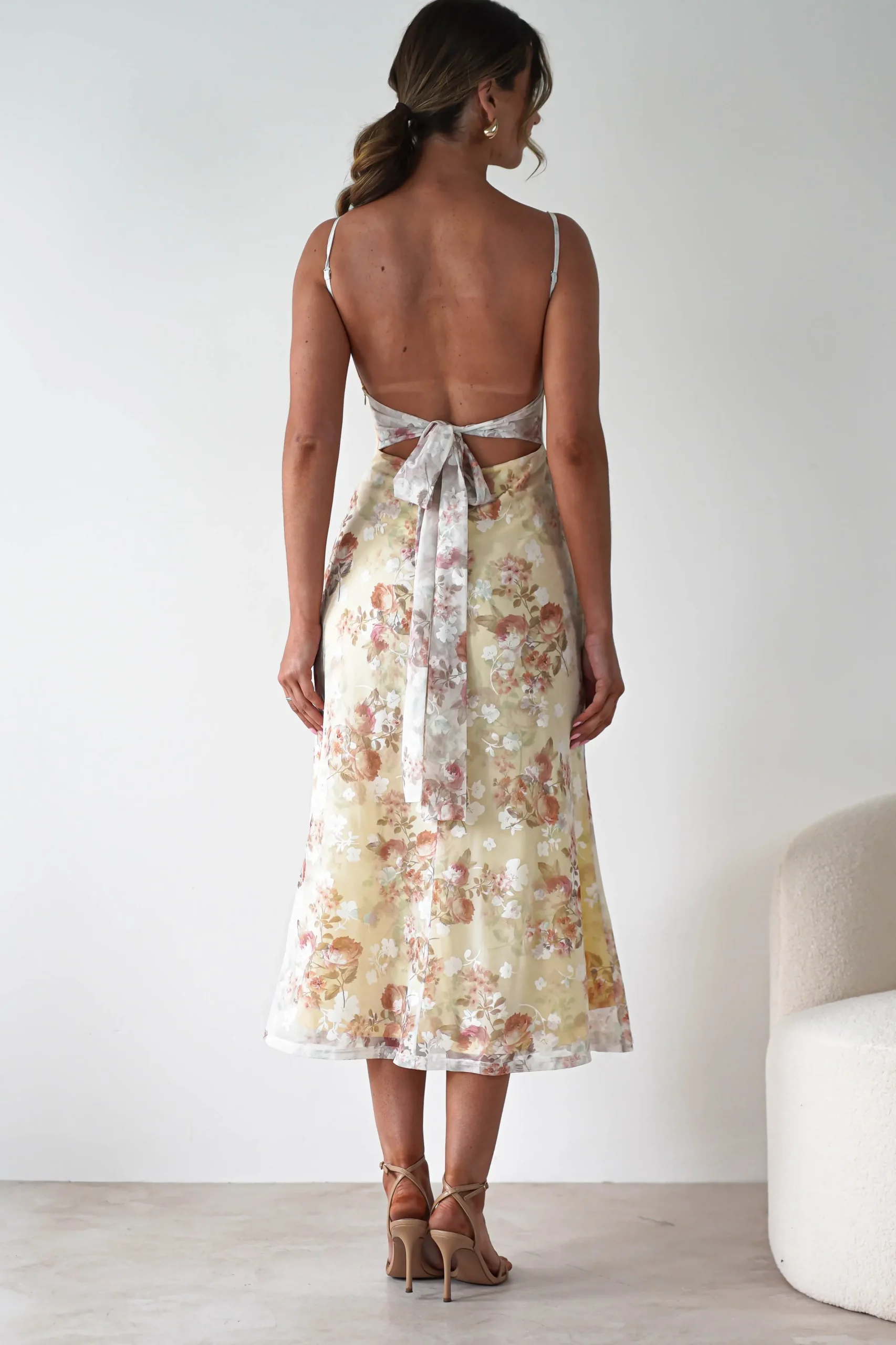 Discount Annabelle Floral Print Midaxi Dress | Yellow Lange Kleider|Maxikleider