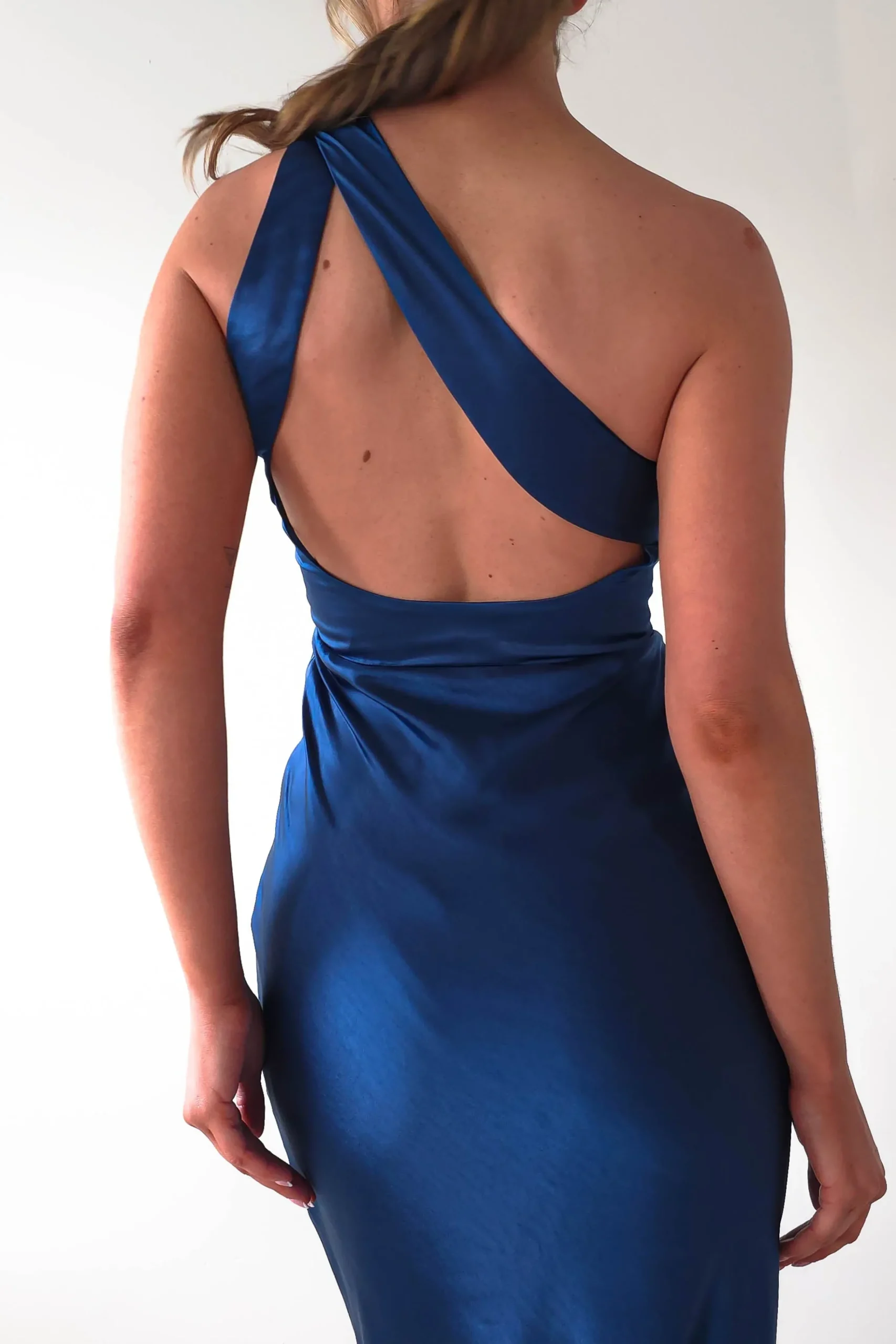 Fashion Ashlee Soft Satin One Shoulder Maxi Dress | Navy Lange Kleider|Maxikleider