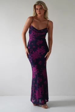 Best Audrie Bodycon Printed Maxi Dress | Grape Lange Kleider|Maxikleider