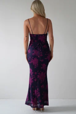 Best Audrie Bodycon Printed Maxi Dress | Grape Lange Kleider|Maxikleider