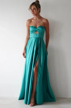 Outlet Ava Strapless Maxi Dress | Green Lange Kleider|Maxikleider