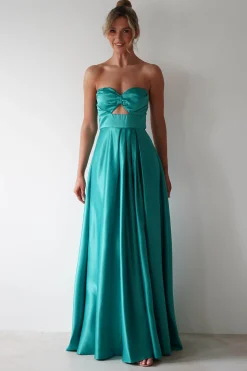 Outlet Ava Strapless Maxi Dress | Green Lange Kleider|Maxikleider