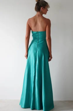 Outlet Ava Strapless Maxi Dress | Green Lange Kleider|Maxikleider