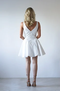Discount Baxter Cotton Gold Button Mini Dress | White Kleider In Minilänge|Minikleider