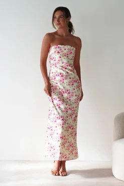 Discount Blossom Floral Print Maxi Dress | Yellow Sommerkleider|Sommerkleider
