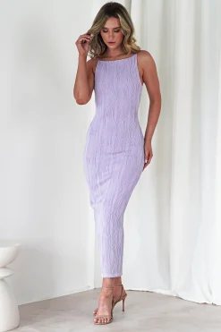Best Brighton Textured Bodycon Midaxi Dress | Lilac Lange Kleider|Maxikleider