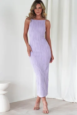 Best Brighton Textured Bodycon Midaxi Dress | Lilac Lange Kleider|Maxikleider