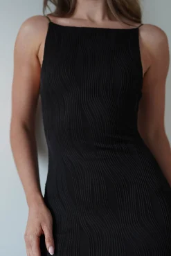 Best Brighton Textured Bodycon Midaxi Dress | Black Mittellange Kleider|Midi-kleider
