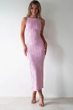 Discount Brighton Textured Bodycon Midaxi Dress | Pink Lange Kleider|Maxikleider