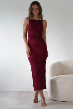Discount Brighton Textured Bodycon Midaxi Dress | Wine Lange Kleider|Maxikleider