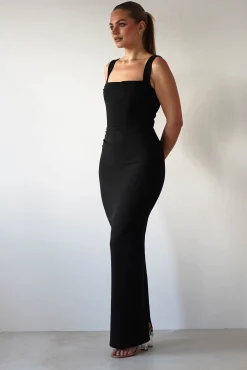 Outlet Brooke Square Neck Maxi Dress | Black Lange Kleider|Maxikleider