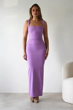 New Brooke Square Neck Maxi Dress | Lilac Lange Kleider|Maxikleider