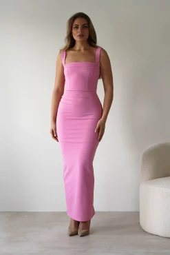 Discount Brooke Square Neck Maxi Dress | Pink Lange Kleider|Maxikleider