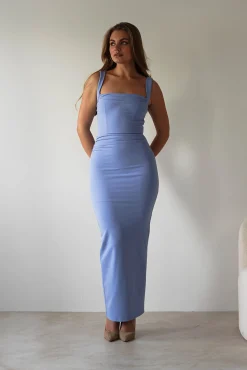 Sale Brooke Square Neck Maxi Dress | Blue Lange Kleider|Maxikleider
