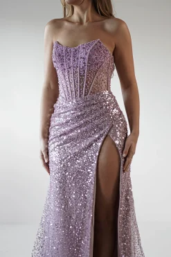 Clearance Cadenza Beaded Corset Gown | Mauve Sommerkleider|Sommerkleider