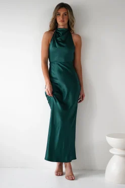 Fashion Capriana Pearl Back Maxi Dress | Emerald Lange Kleider|Maxikleider