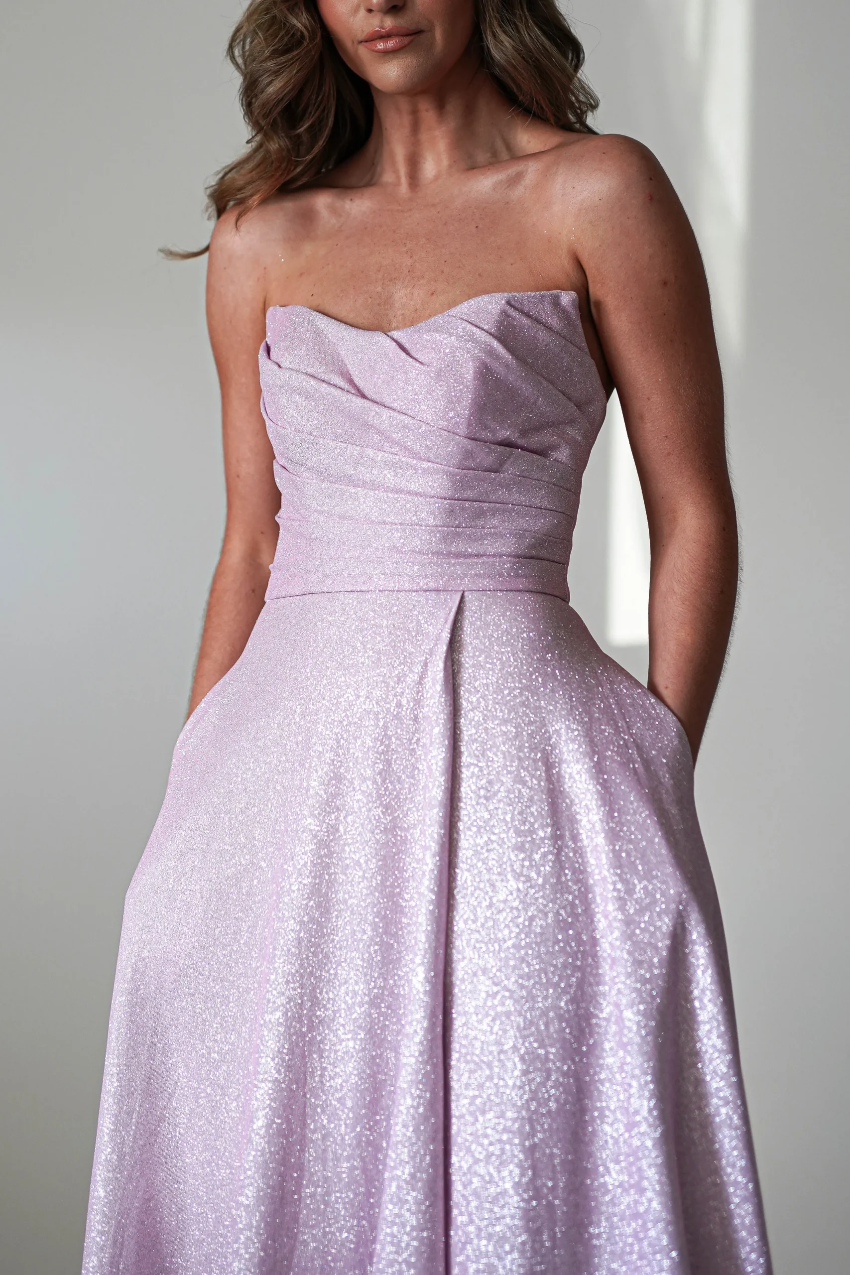 Fashion Cassia Strapless Glitter Aline Gown | Pink Sommerkleider|Sommerkleider