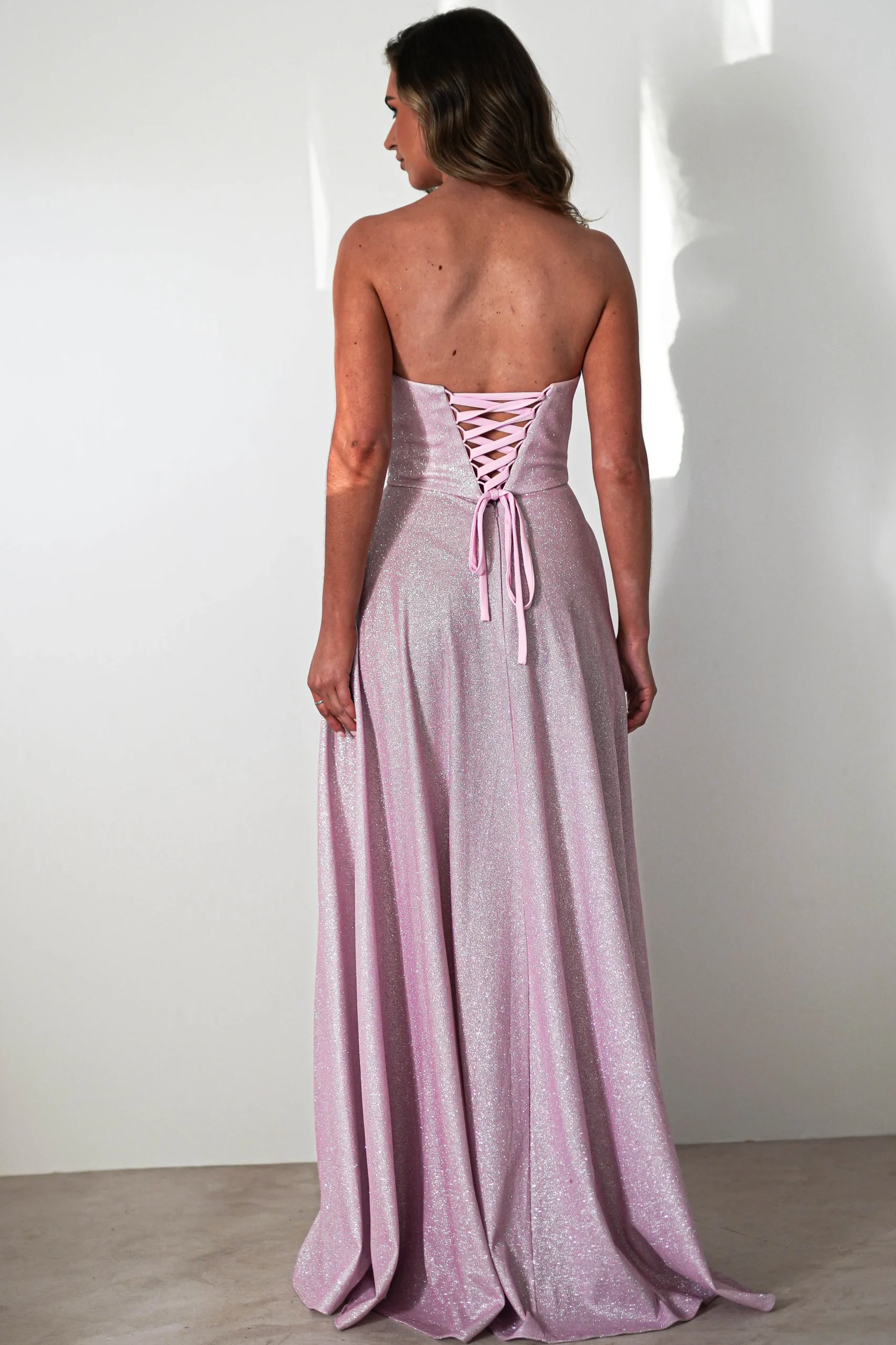 Fashion Cassia Strapless Glitter Aline Gown | Pink Sommerkleider|Sommerkleider