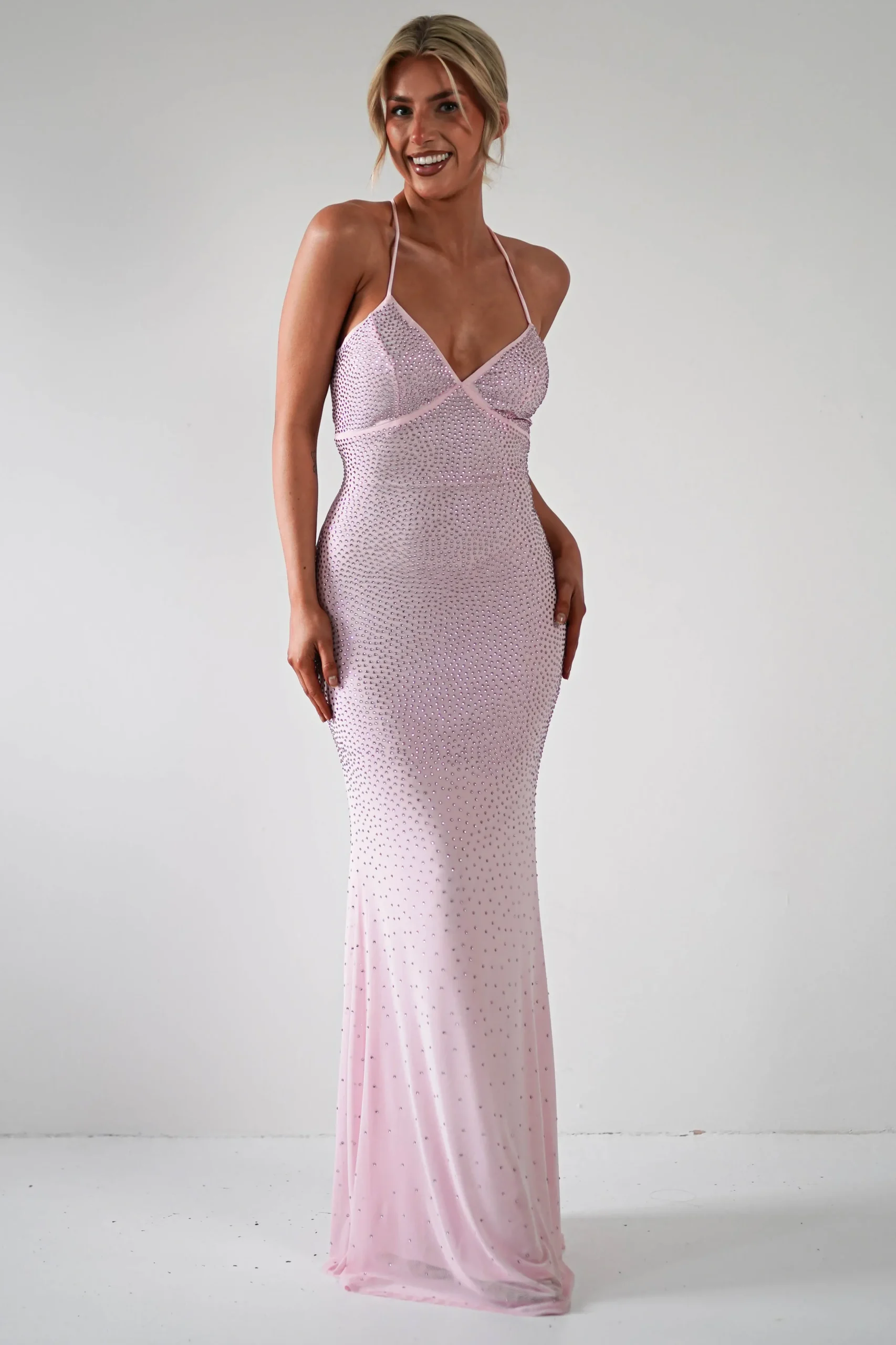 Online Cataleya Rhinestone Bodycon Gown | Pink Sommerkleider|Sommerkleider