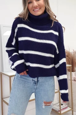 Clearance Catalina Striped Jumper | Navy Strickwaren|Pullover Und Strickjacken