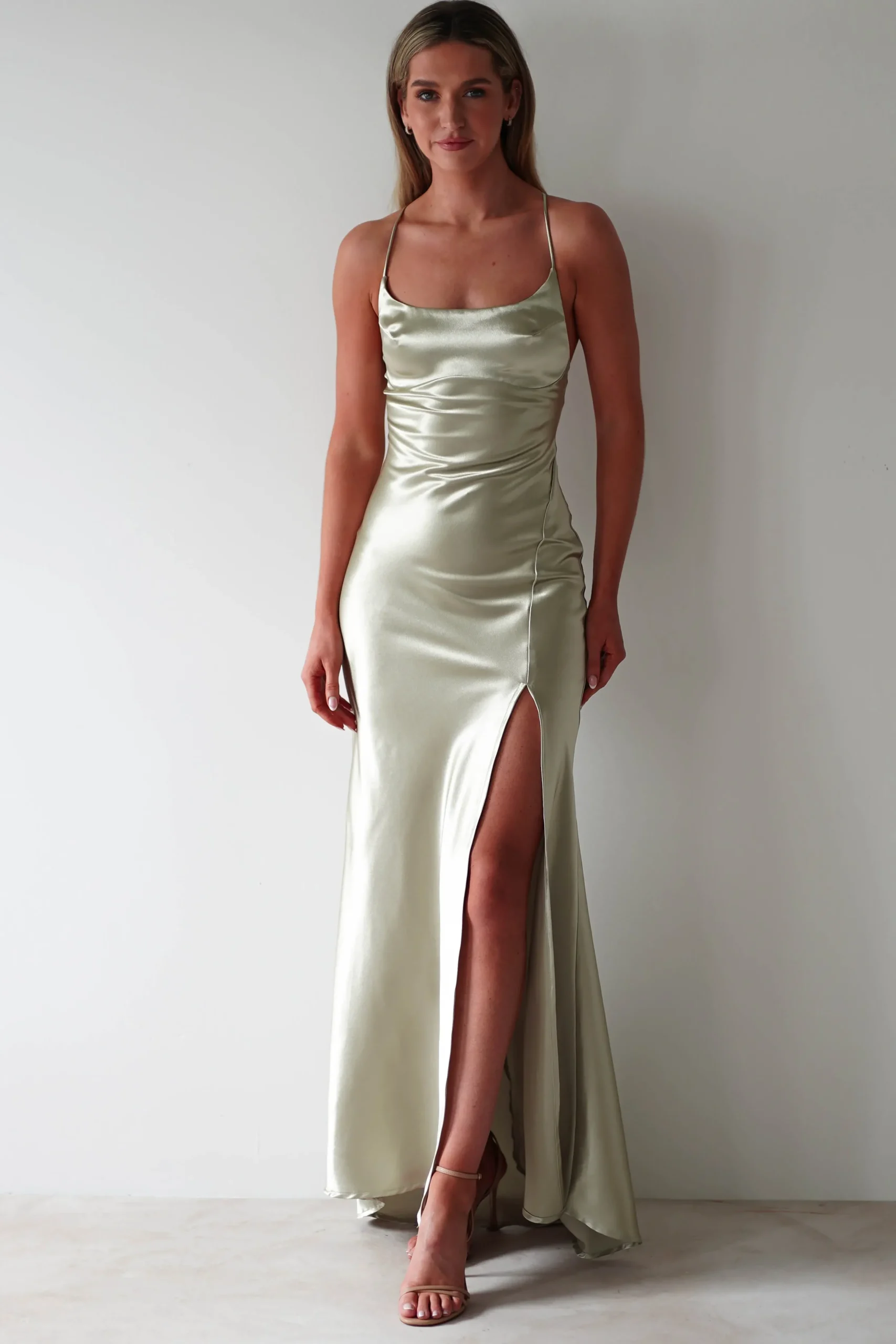 Discount Celinee Satin Maxi Gown | Sage Lange Kleider|Maxikleider