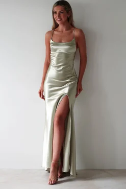 Discount Celinee Satin Maxi Gown | Sage Lange Kleider|Maxikleider