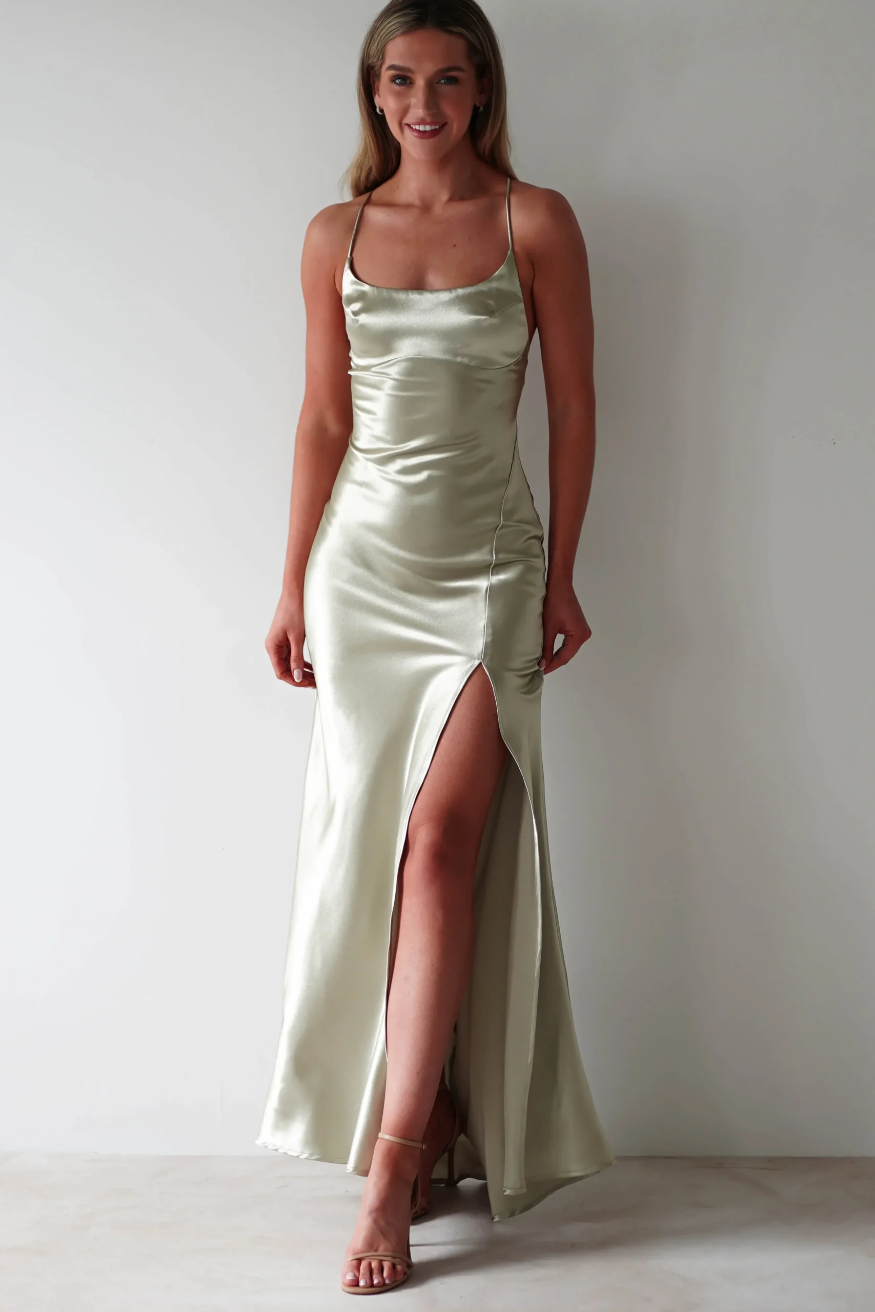 Discount Celinee Satin Maxi Gown | Sage Lange Kleider|Maxikleider