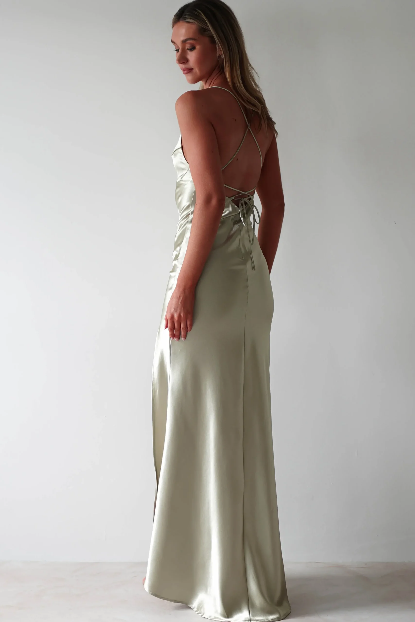 Discount Celinee Satin Maxi Gown | Sage Lange Kleider|Maxikleider