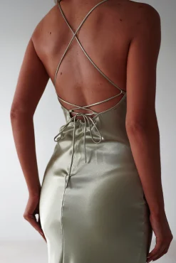 Discount Celinee Satin Maxi Gown | Sage Lange Kleider|Maxikleider