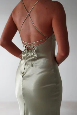 Discount Celinee Satin Maxi Gown | Sage Lange Kleider|Maxikleider