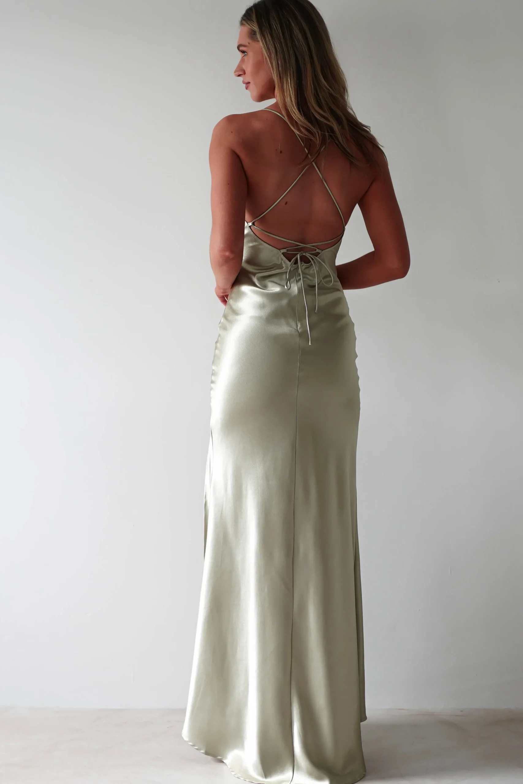 Discount Celinee Satin Maxi Gown | Sage Lange Kleider|Maxikleider