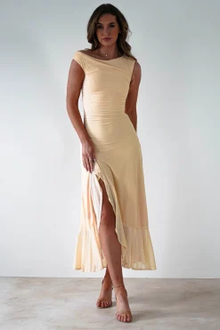 Best Cellinna Mesh Maxi Dress | Butter Cream Lange Kleider|Maxikleider
