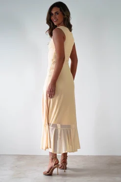 Best Cellinna Mesh Maxi Dress | Butter Cream Lange Kleider|Maxikleider